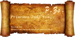 Prierava Zsófia névjegykártya